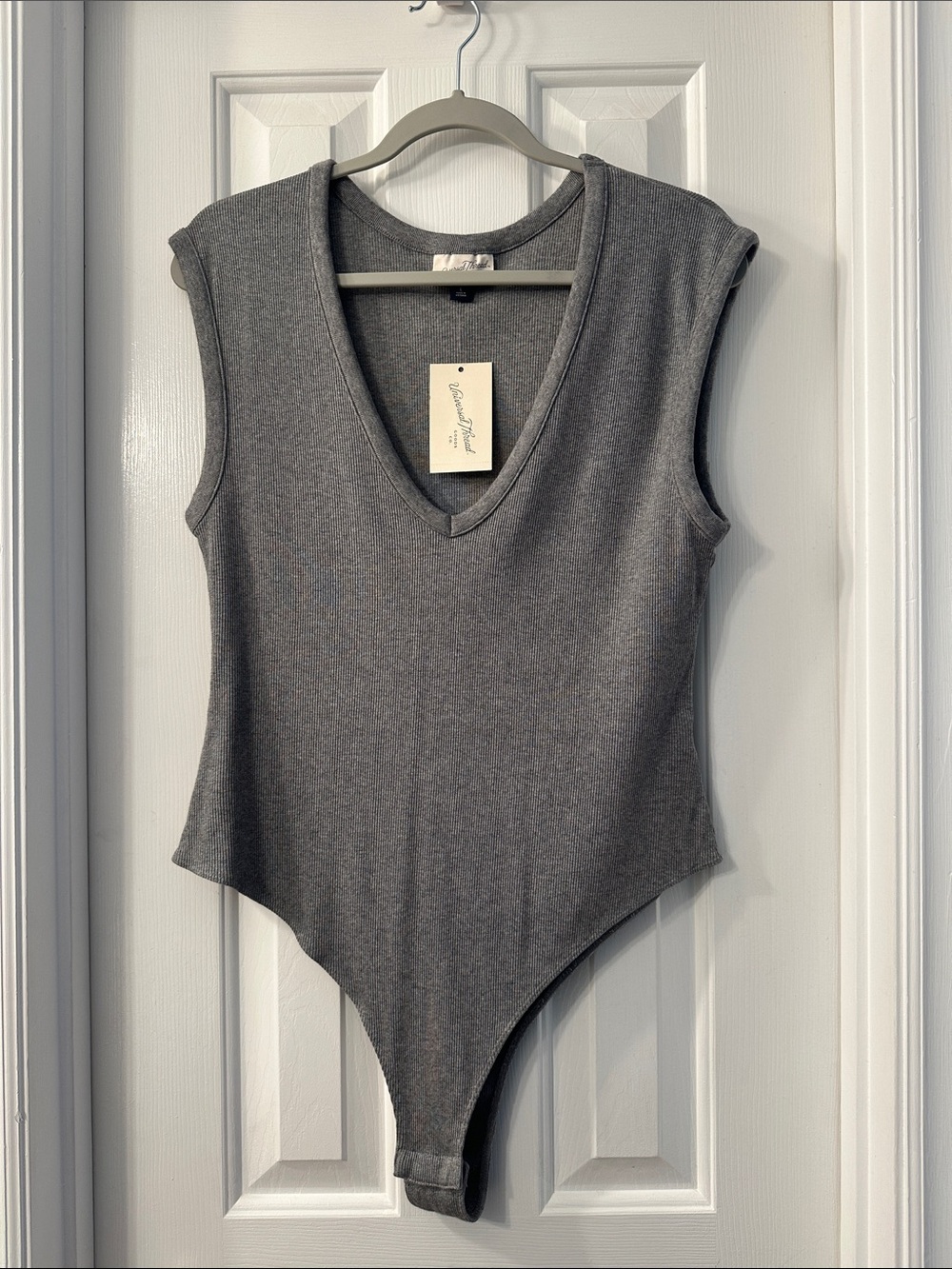 Universal Thread Gray V-Neck Bodysuit